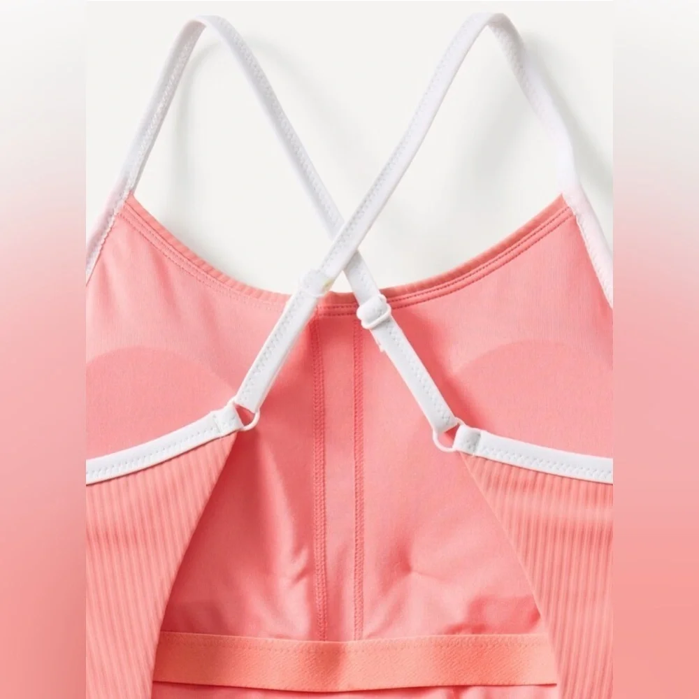 NWT Athleta Girl Adjustable One Piece Mimosa Pink Swimsuit size S/7